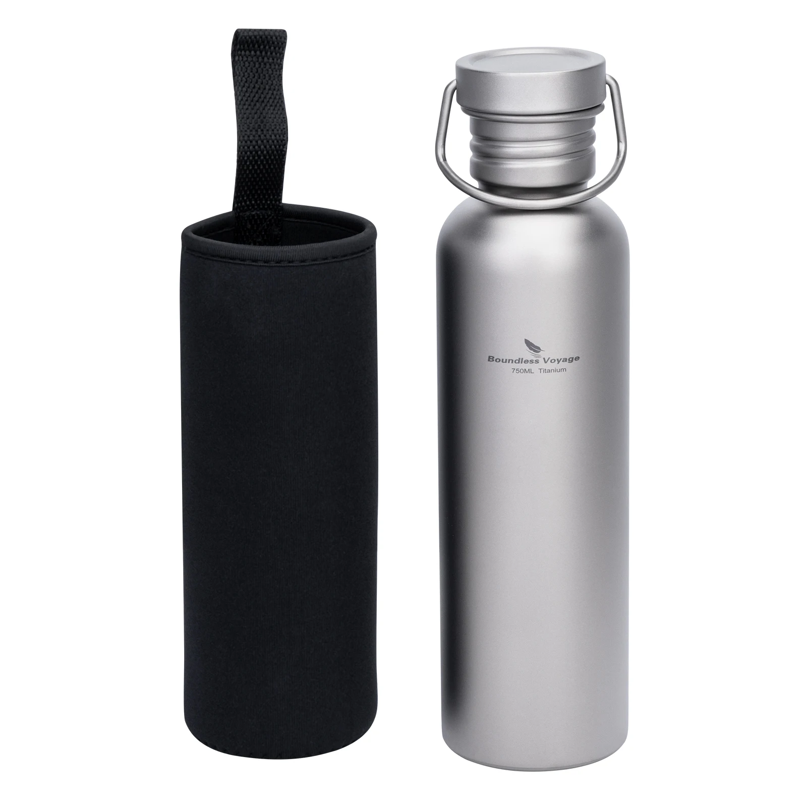 Boundless Voyage Wide Mouth Titanium Water Bottle Reusable Sport Drinking Bottle for Camping Hiking Picnic Climbing Running - Image 7