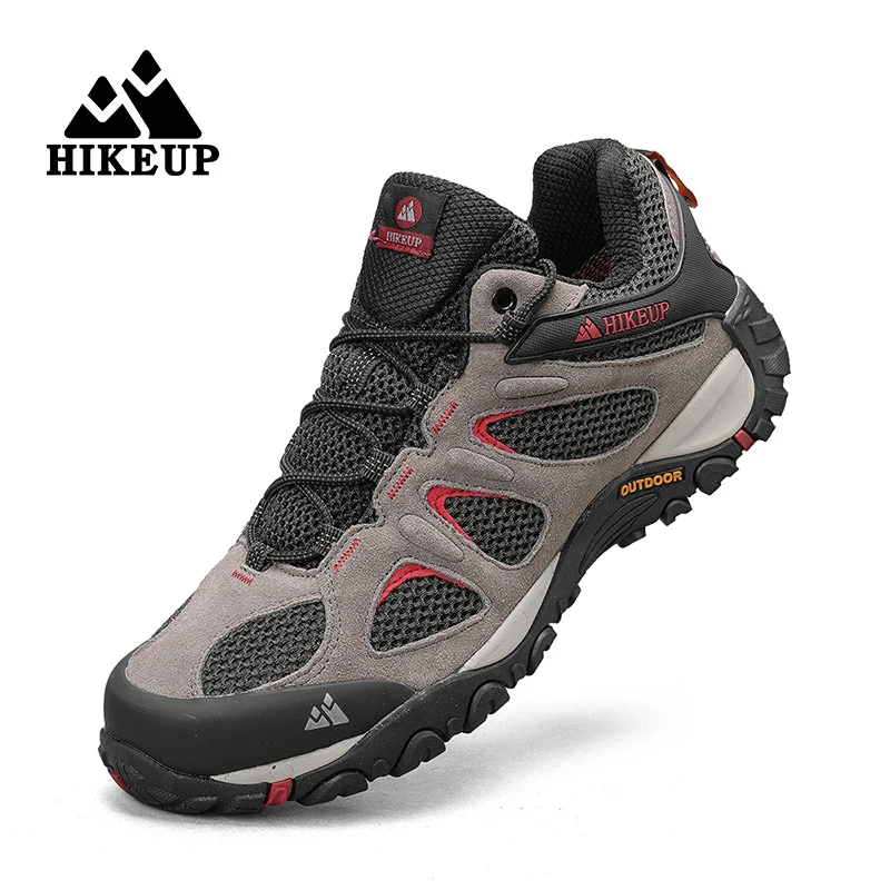 HIKEUP New Non-slip Wear Resistant Men‘s Outdoor Hiking Shoes Breathable Splashproof Climbing Men Sneaker Hunting Mountain Shoes - Image 2