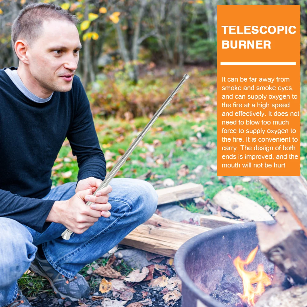 Outdoor Cooking Blow Fire Tube Portable Camping Fire Pipe Survival Tools Portable Fire Starter Tube Retractable Camping Blowpipe - Image 5