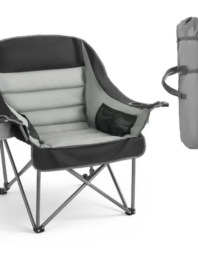 SucceBuy Oversized Camping Chairs 450lbs Heavy Duty Support Portable Padded Folding Camp Chairs w/Carry Bag for Camping Fishing