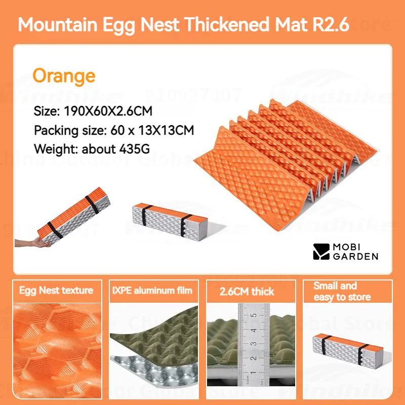 MOBI GARDEN Egg Nest Folding Aluminum Foil Thickness Moisture-proof Mat High Altitude Outdoor Hiking and Camping Mat 2.6R value - Image 8