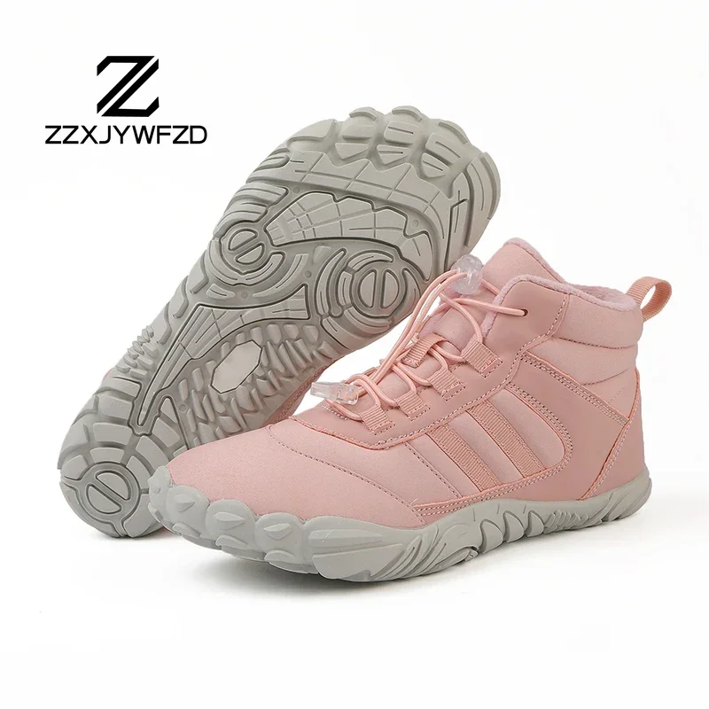 2024 Winter Fur Warm Women Boots Men Waterproof Barefoot Shoes Ankle Boots Outdoor Barefoot Hiking Shoes Warm Winter Botines - Image 10