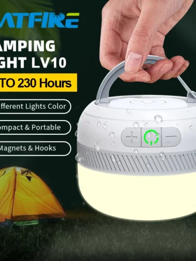 LV10 Rechargeable Camping Lantern 230 Hour Camping Flashlight with Magnet Lighting Fixture Tent Fishing Portable Emergency Light