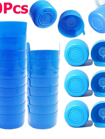 20Pc 55mm Water Bottle Snap Cap Cover Reusable Water Jug Cap Cover Replacement 3-5 Gallon Non-Spill Anti Splash Peel Lid Stopper
