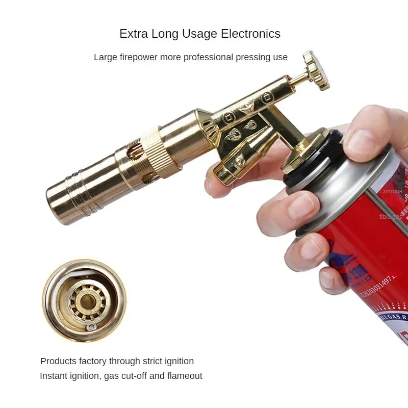 Portable Welding Gas Torch Flame Nozzle Butane Burner Outdoor Camp BBQ Lighter Flamethrower Kitchen Supplies Welding Equipment - Image 4