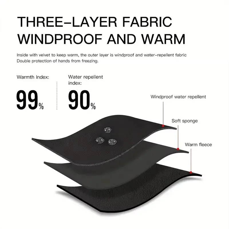 Touchscreen Warm Gloves for Women And Men Waterproof Windproof Non-Slip Winter Cycling Driving Motorcycle Ski Gloves - Image 4