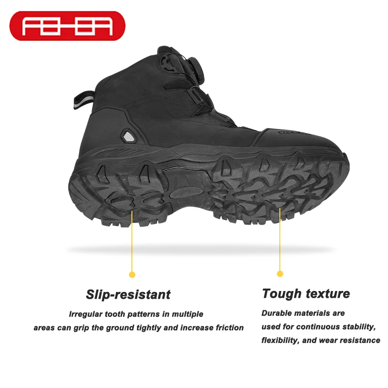 FEHER MQZ Series Motorcycle Boots Waterproof CE Level 2 Foot Protection Hiking Shoes All Season for Rider and Wilderness Climber - Image 2