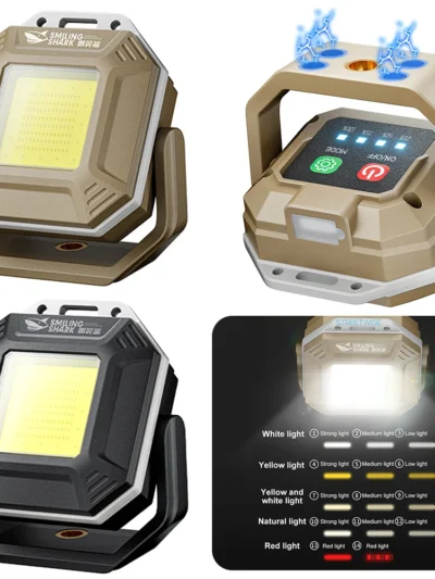 COB LED Inspection Lamp Waterproof Flashlight with Magnetic Base Emergency Light Rechargeable for Car Repair Emergency Workshop