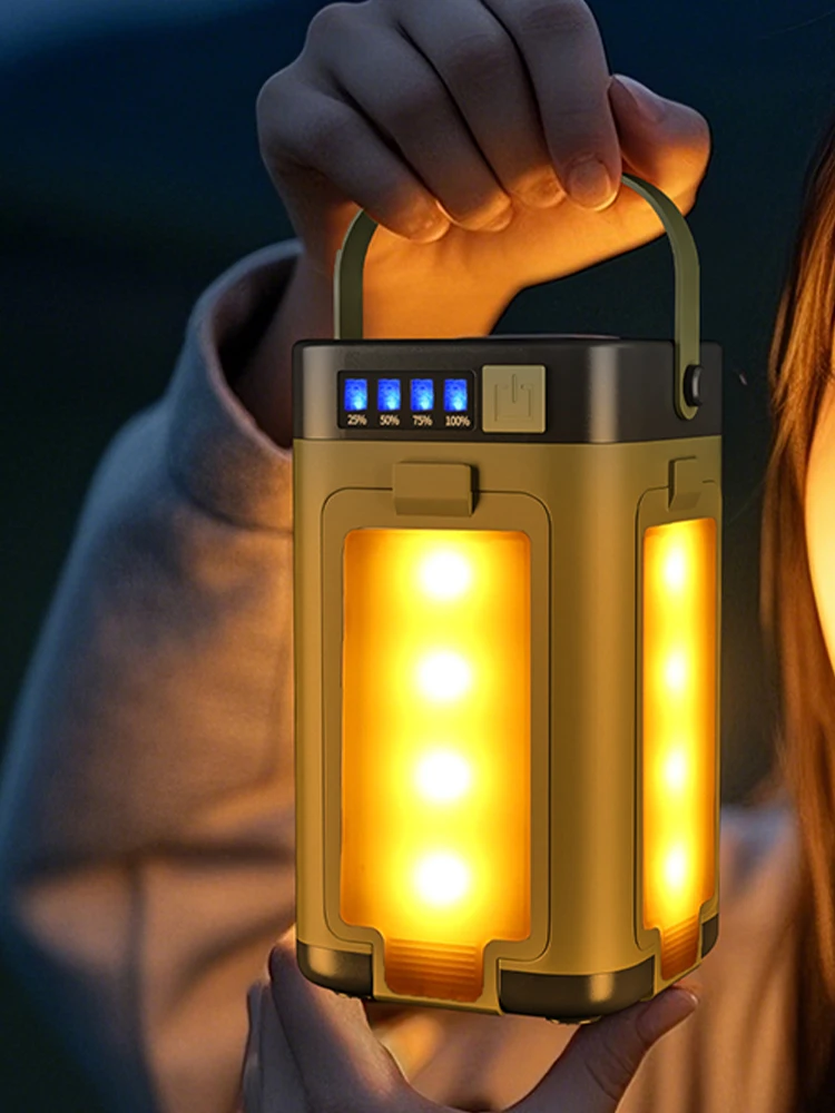 Rechargeable Lantern Power Bank Solar Camping Lantern Portable Flashlight LED Tent Light for Camping Hiking Fishing - Image 2