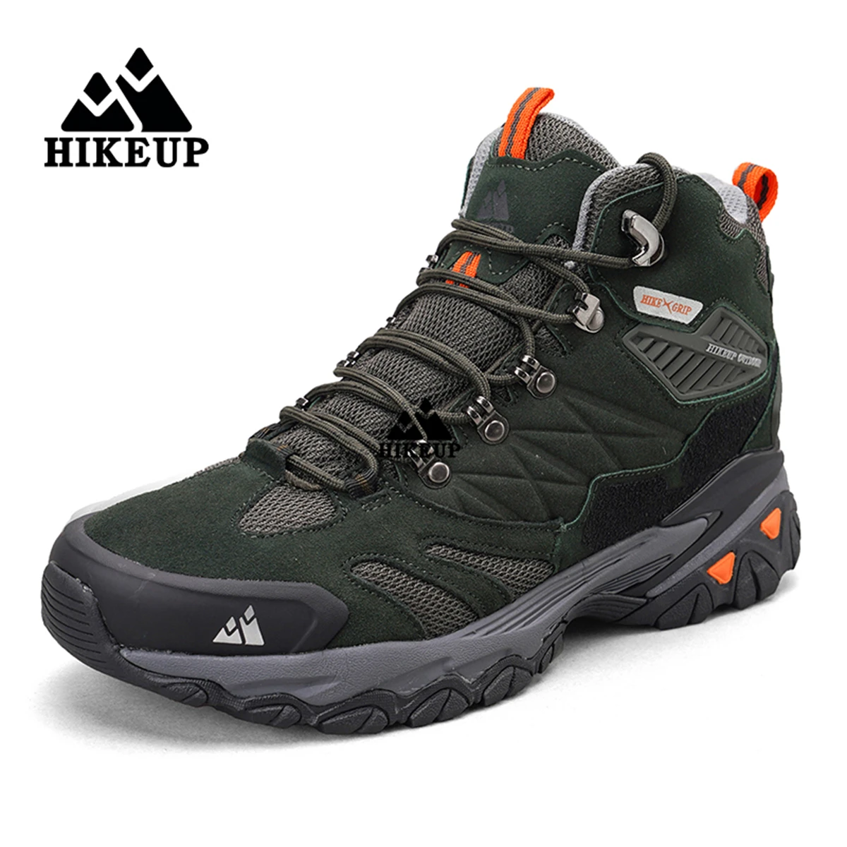 HIKEUP Winter Boot Men Outdoor Hiking Boots Suede High Top Leather Outdoor Trekking Sneakers Mens Mountain Tactical Boots - Image 4