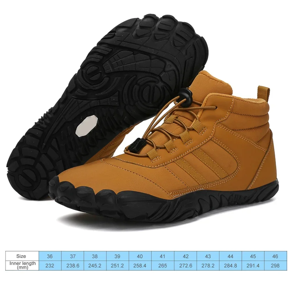 2024 Winter Fur Warm Women Boots Men Waterproof Barefoot Shoes Ankle Boots Outdoor Barefoot Hiking Shoes Warm Winter Botines - Image 6