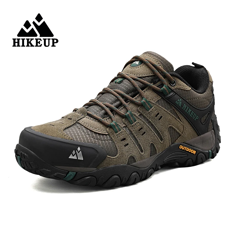 HIKEUP Men's Hiking Shoes Suede Leather Outdoor Shoes Wear-resistant Men Trekking Walking Hunting Tactical Sneakers - Image 8