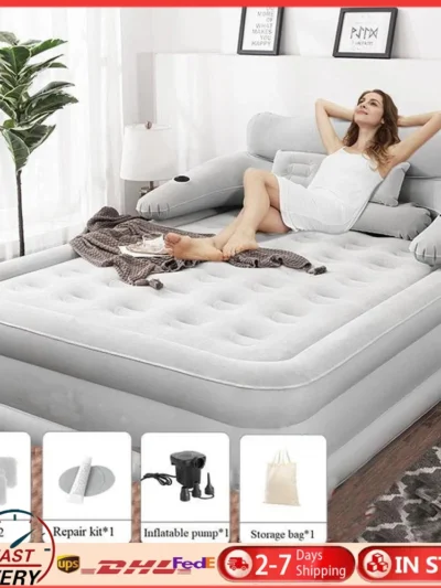 Queen Size Air Mattress Sofa Bed for Outdoor Indoor Portable Inflatable Couch High Quality Camping Rest Folding Mattress