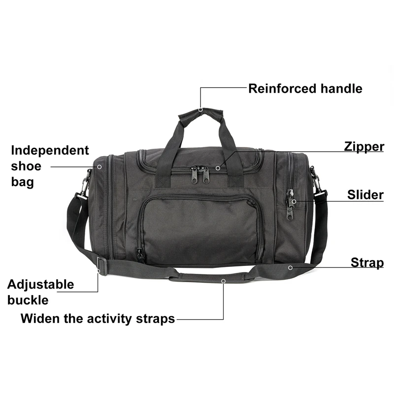 Military Tactical Travel Bag Men Outdoor Handbag Sports Luggage Bags Weekend Gym Hiking Trekking Bag with Shoes Compartment - Image 2