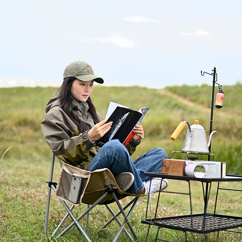 Outdoor Folding Moon Chair Portable Chair Camping Chair Picnic Gear Fishing Small Horse Stool Student Sketching - Image 5