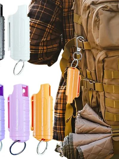 20ml Multipurpose Pepper Spray Keychain Reusable Self-Defense Outdoor Safety Keychains Plastic Personal Defense Spray for Women