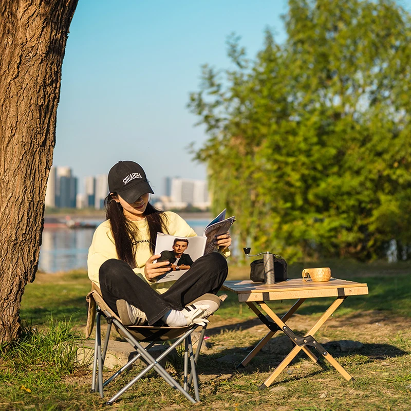 Outdoor Folding Moon Chair Portable Chair Camping Chair Picnic Gear Fishing Small Horse Stool Student Sketching - Image 2