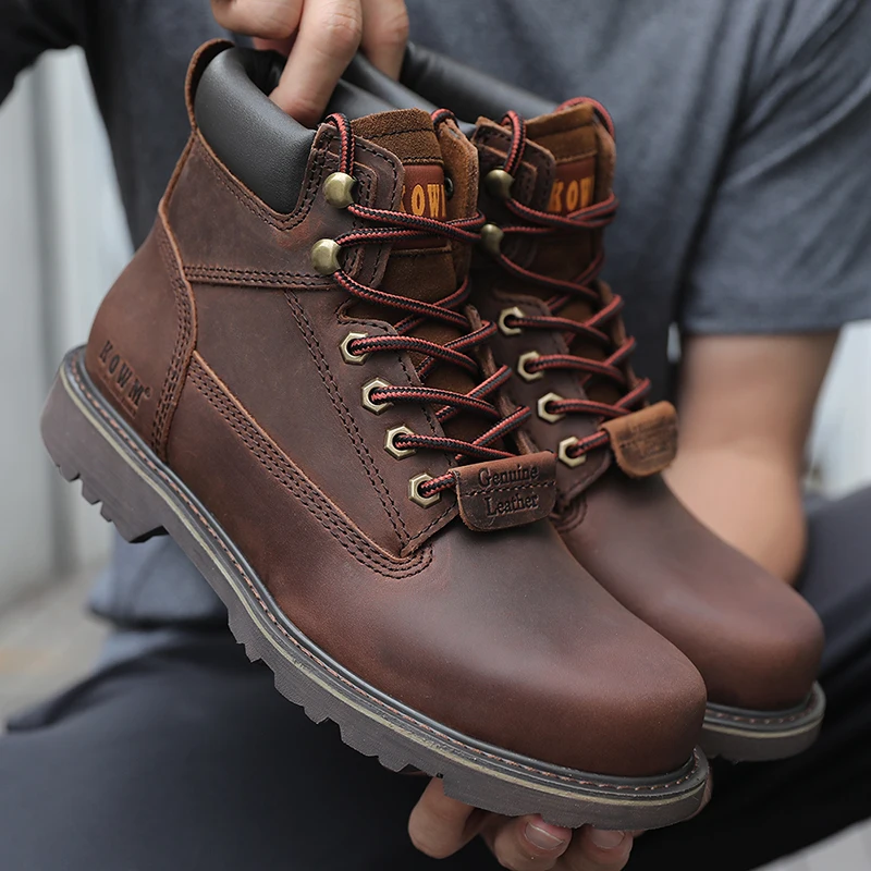 Hiking shoes Men waterproof hunting Boots Tactical Desert Combat Ankle Boots trekking shoes Women Work Leather Walking Sneakers - Image 8