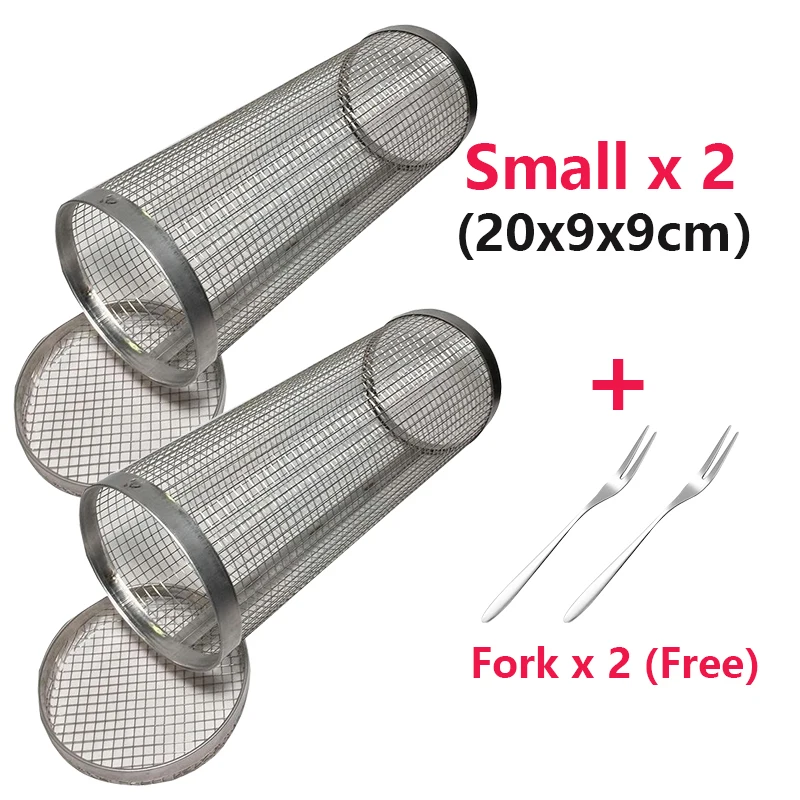 1-4pcs Rolling Grilling Basket Stainless Steel BBQ Grill Basket Mesh Portable Outdoor Camping Barbecue Rack kitchen accessories - Image 11