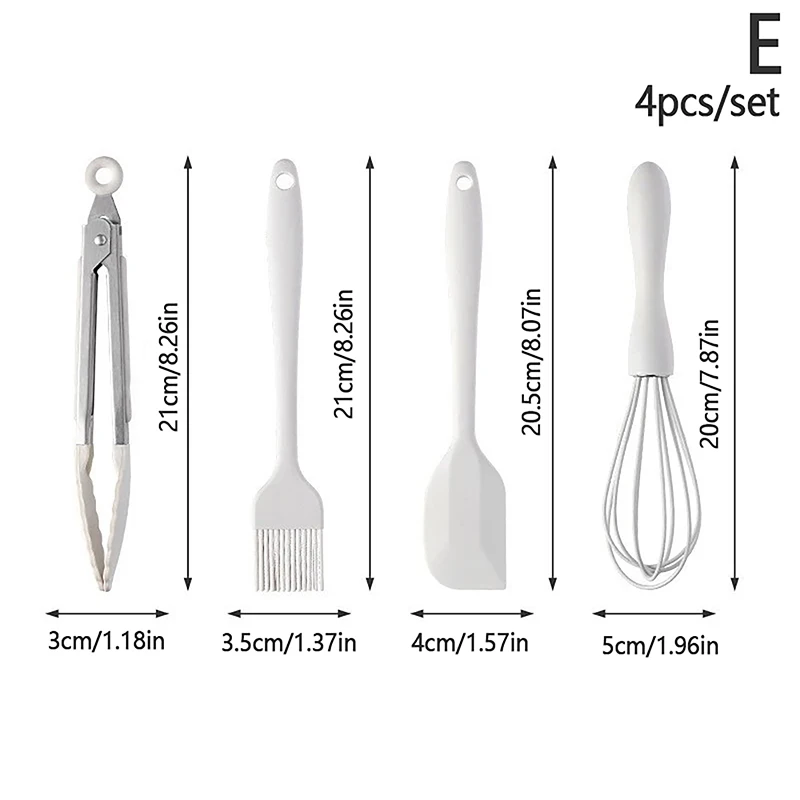 1/4Pieces Household Food Grade Silicone Mini Baking Scraper Oil Brush Egg Beater Food Clip Baking Tool Set Outdoor Tableware - Image 7