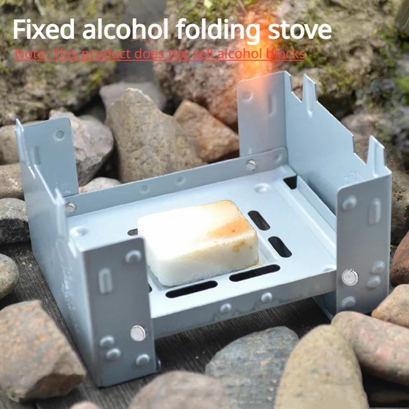 Portable Camping Alcohol Stove Burner Solid Alcohol Fuel Folding Stove Outdoor Mini Spirit Cooking Cookout Picnic BBQ Wax Stove - Image 3