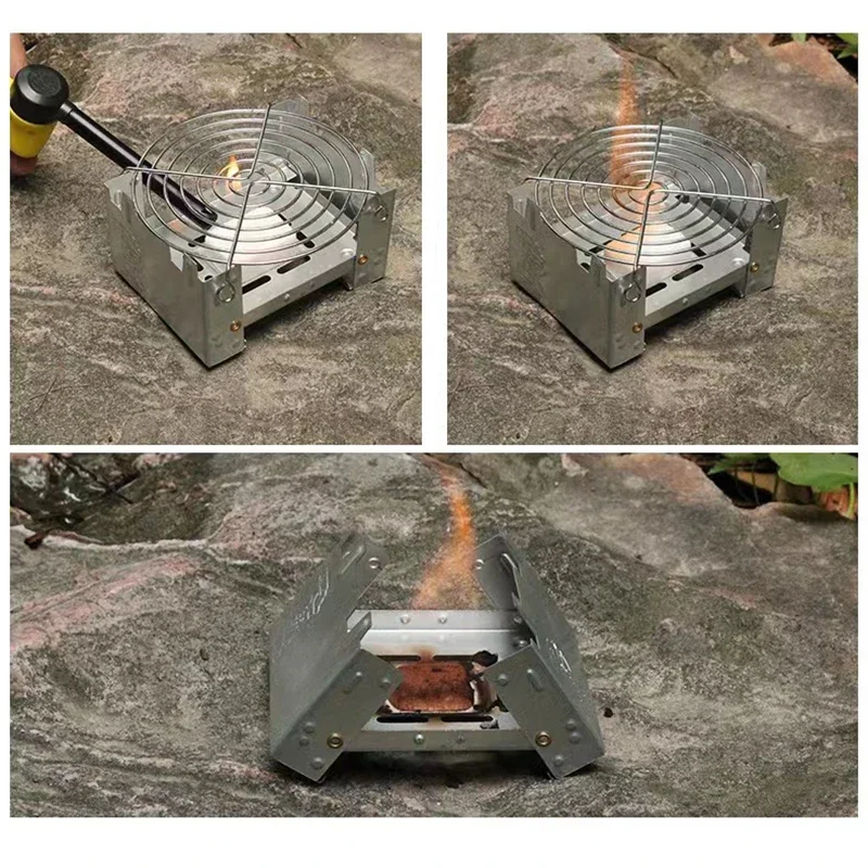 Portable Camping Alcohol Stove Burner Solid Alcohol Fuel Folding Stove Outdoor Mini Spirit Cooking Cookout Picnic BBQ Wax Stove - Image 6