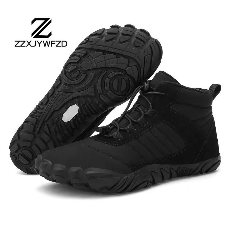2024 Winter Fur Warm Women Boots Men Waterproof Barefoot Shoes Ankle Boots Outdoor Barefoot Hiking Shoes Warm Winter Botines - Image 13