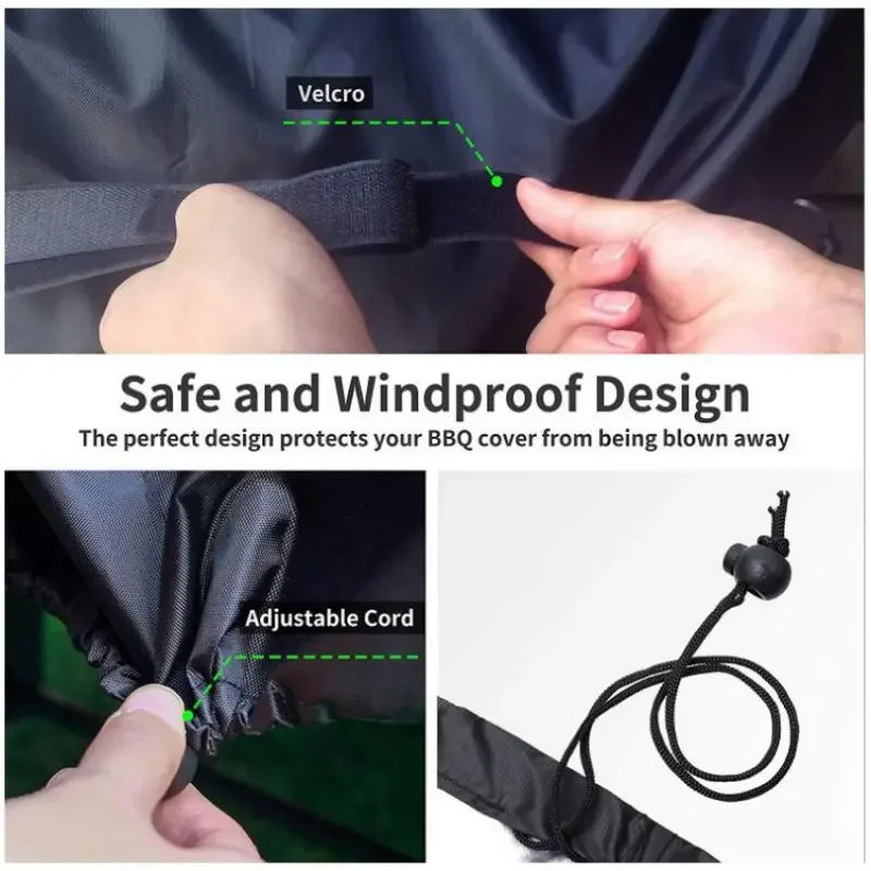 Heavy Duty Bbq Grill Cover For Outdoor Grill Waterproof Weather Resistant Uv & Fade Resistant With Velcro Straps Gas Grill Cover - Image 4