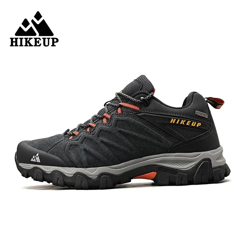 HIKEUP High Quality Leather Hiking Shoes Durable Outdoor Sport Men Trekking Leather Shoes Lace-Up Climbing Hunting Sneakers - Image 7