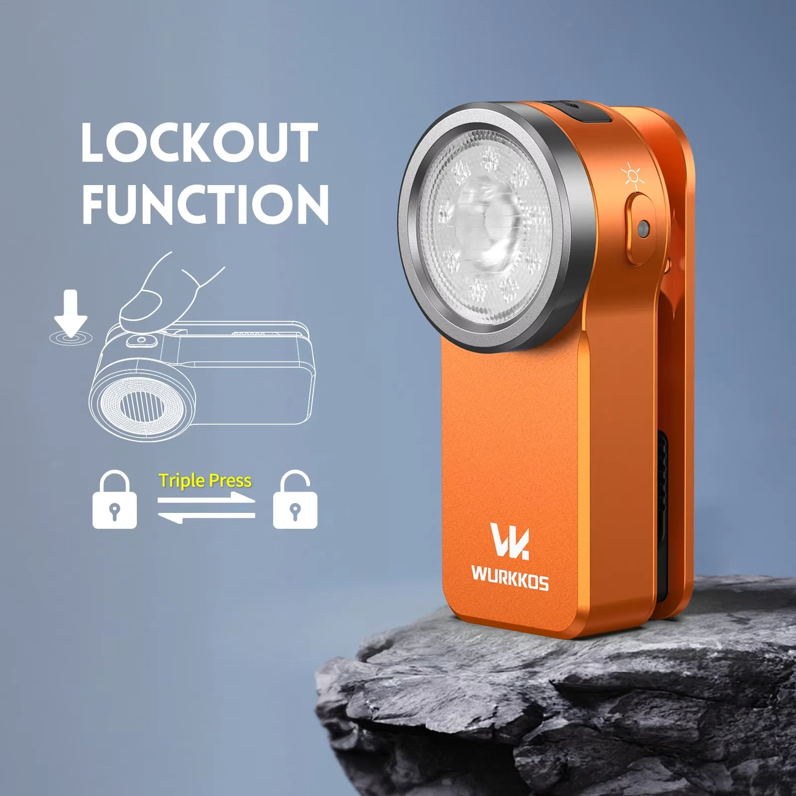 Wurkkos HD03 680LM Mini Clip Light USB Rechargeable Pocket Flashlight Spotlight/Floodlight Portable RGB Torch with Magnet - Image 5