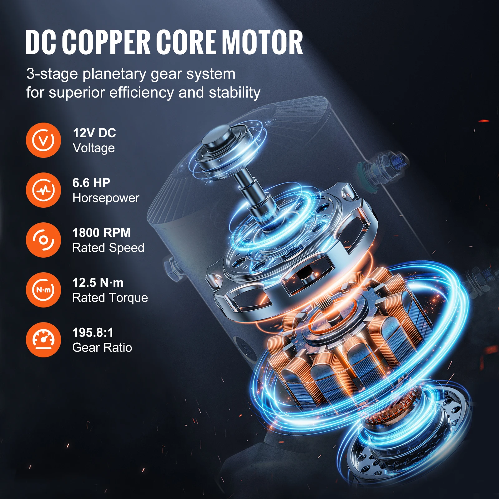 SucceBuy 13500lbs Electric Winch Car Truck Winch with 80ft Synthetic Rope Wireless & Wired Remote Control for Towing Off-Road - Image 3