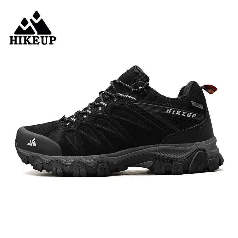 HIKEUP High Quality Leather Hiking Shoes Durable Outdoor Sport Men Trekking Leather Shoes Lace-Up Climbing Hunting Sneakers - Image 2