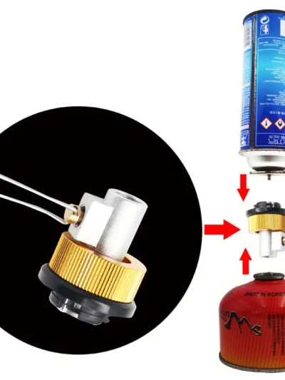 Outdoor Camping Gas Adaptor Valve Stove Refill Adapter Gas Saver Plus Gas Convertor Shifter Refill Flat Tank Conversion Adapter