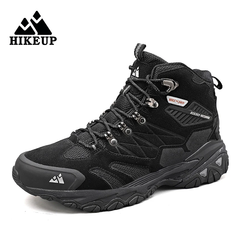 HIKEUP Winter Boot Men Outdoor Hiking Boots Suede High Top Leather Outdoor Trekking Sneakers Mens Mountain Tactical Boots - Image 3