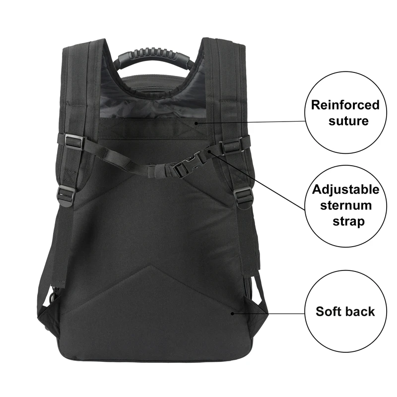 60L Men Tactical Backpack 3P Softback Outdoor Hiking Camping Rucksack Hunting Camping Travel Bag - Image 3