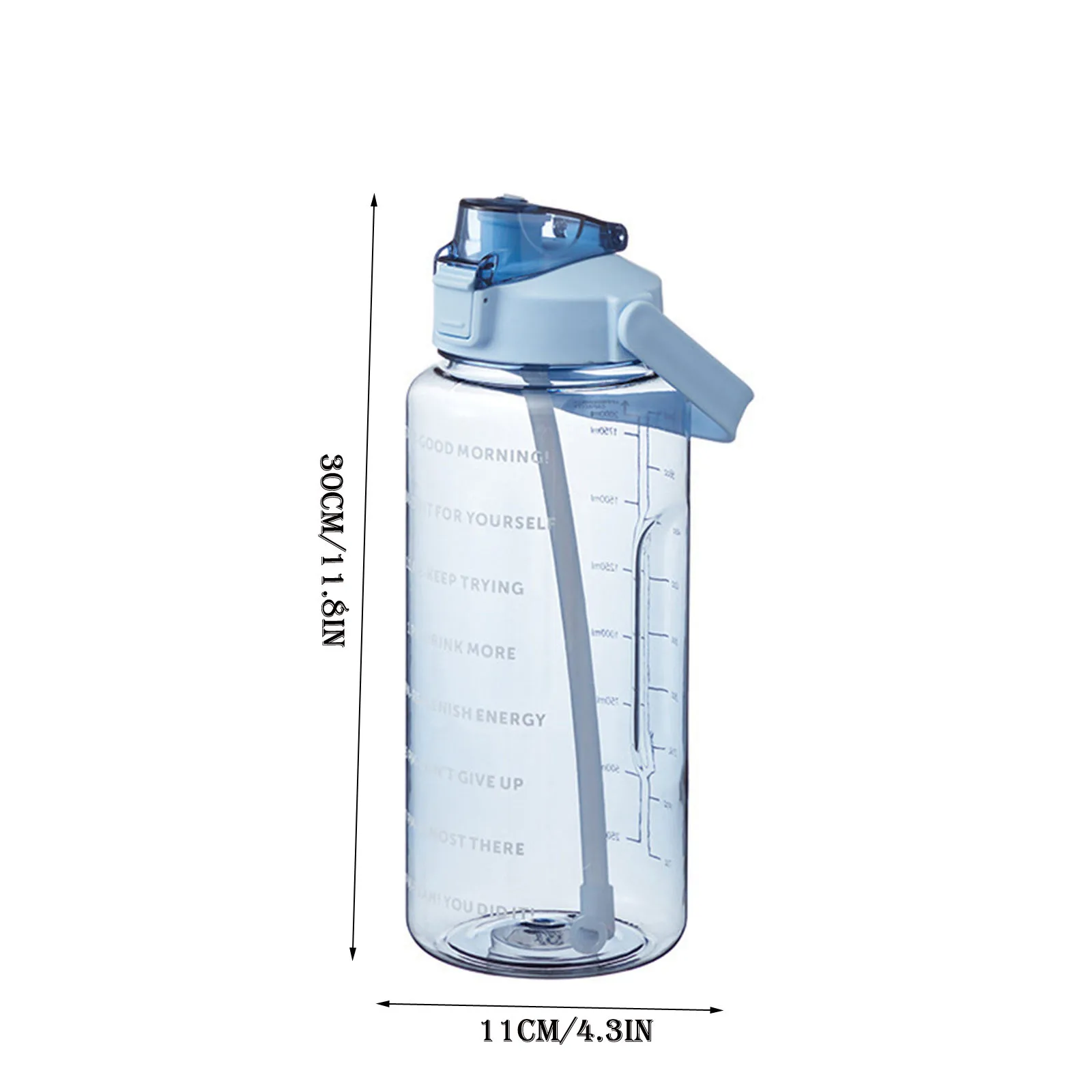 2000ml Large Capacity Sports Water Bottle Portable Water Bottle For Outdoor Commuting Includes Stickers Straw Leak-Proof Design - Image 6
