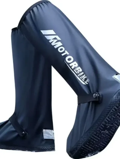 Motorcycle High Tube Rain Boots Waterproof Reflective Non-Slip Footwear Motorbike Cycling Bike Reusable Protection Accessories