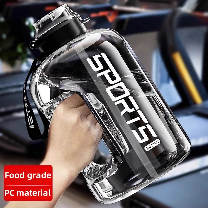 1200ml Large Capacity Sports Water Bottle With Straw Leakproof Plastic Drinking Bottles Outdoor Travel Hiking Gym Jugs BBA Free