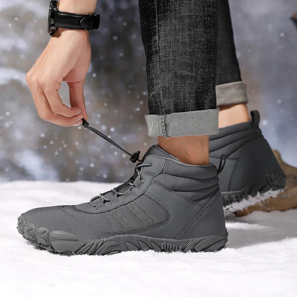 2024 Winter Fur Warm Women Boots Men Waterproof Barefoot Shoes Ankle Boots Outdoor Barefoot Hiking Shoes Warm Winter Botines - Image 3