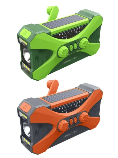 Portable 10000mAh charger High Capacity Emergency Radio Solar Hand Crank LED Flashlight/Reading Light/SOS Alarm Survival Tool
