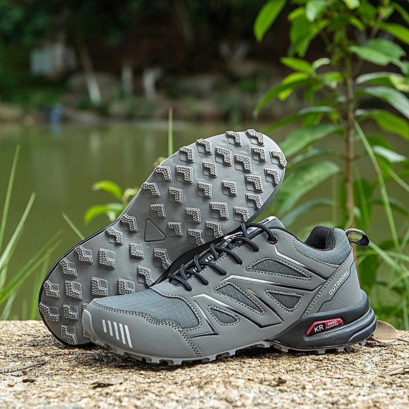 New Men's Hiking Shoes Non-Slip Autumn Winter Outdoor Waterproof Camping Shoes Sports Shoes Women's Lace-Up Hiking Shoes - Image 2