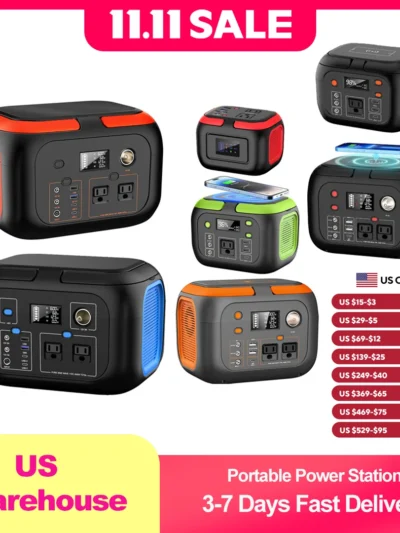 600W/300W/200W/120W Portable Power Station,110V AC Outlets Solar Generator Storage Energy Power Bank For Camping Travel RV Home