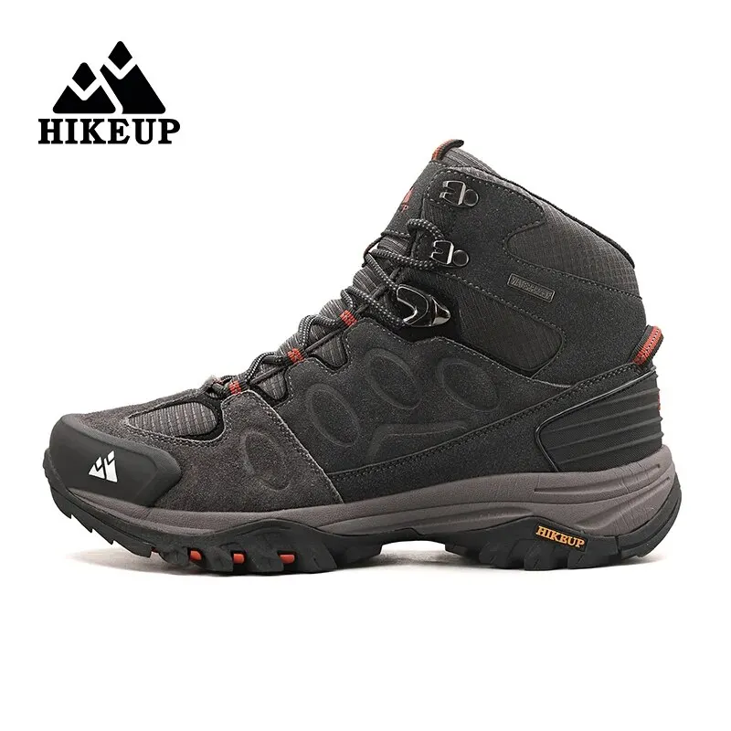 HIKEUP High-Top Men Hiking Boot Winter Outdoor Shoes Lace-Up Non-slip Sports Casual Trekking Boots Man Suede Warm Shoes - Image 9