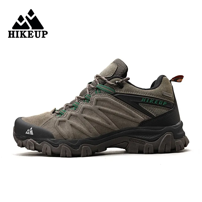 HIKEUP High Quality Leather Hiking Shoes Durable Outdoor Sport Men Trekking Leather Shoes Lace-Up Climbing Hunting Sneakers - Image 6