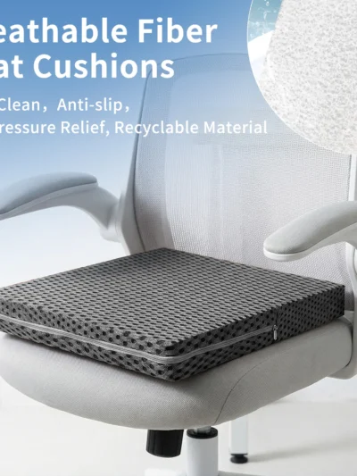 LASO Tailbone Sciatica Back Pain Relief Comfort Office Chair Seat Cushion Wheelchair Non-Slip Breathable Fiber Seat Pad Cushion