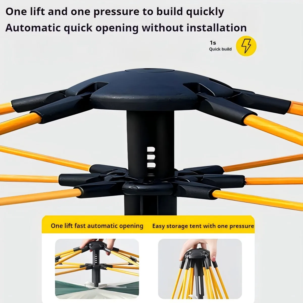 Outdoor Automatic Quick-opening Tent Automatic Rainproof Sunshine-proof Tent Two windowless doors - Image 4