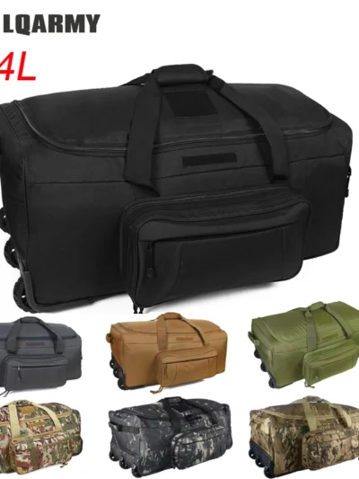 124L Large Capacity Outdoor Camping Travel Bag Large Trolley Case Waterproof Nylon Practical Travel Handbag Storage Military Bag
