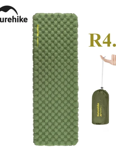 Naturehike R4.6 Inflatable Mattress Outdoor Camping Ultralight Sleeping Pad Single Folding TPU Nylon Hiking Moisture-proof Mat
