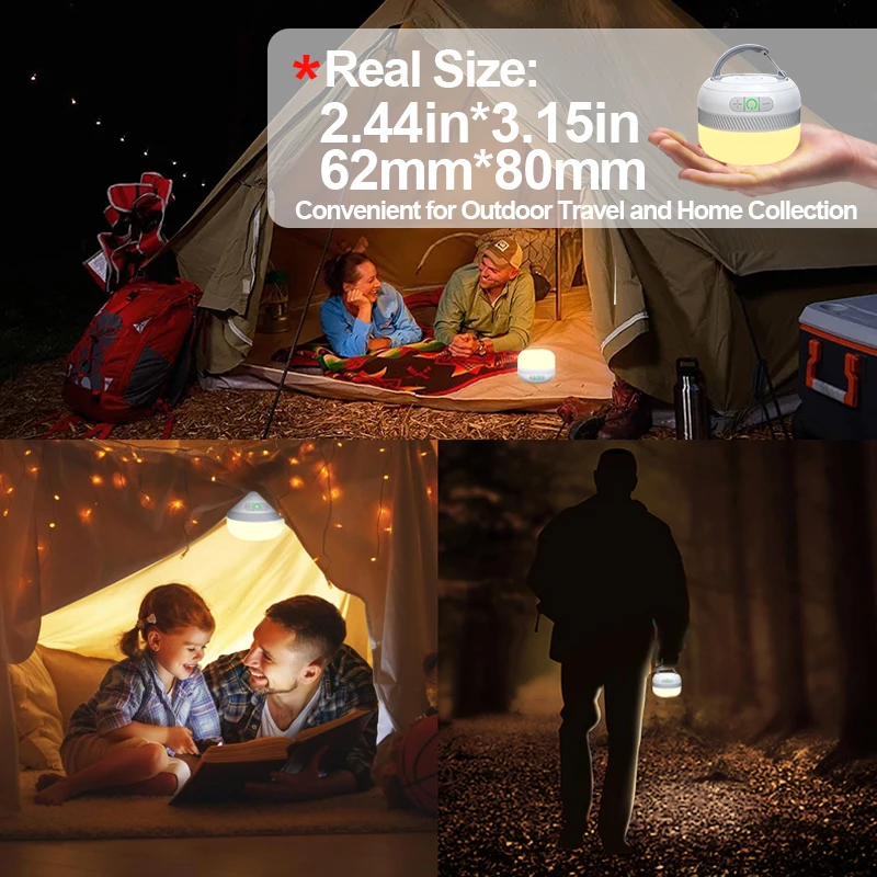 LV10 Outdoor LED Camping Flashlight 230 Hours Rechargeable Camping Lantern with Magnet Lighting Fixture Portable Emergency Light - Image 5