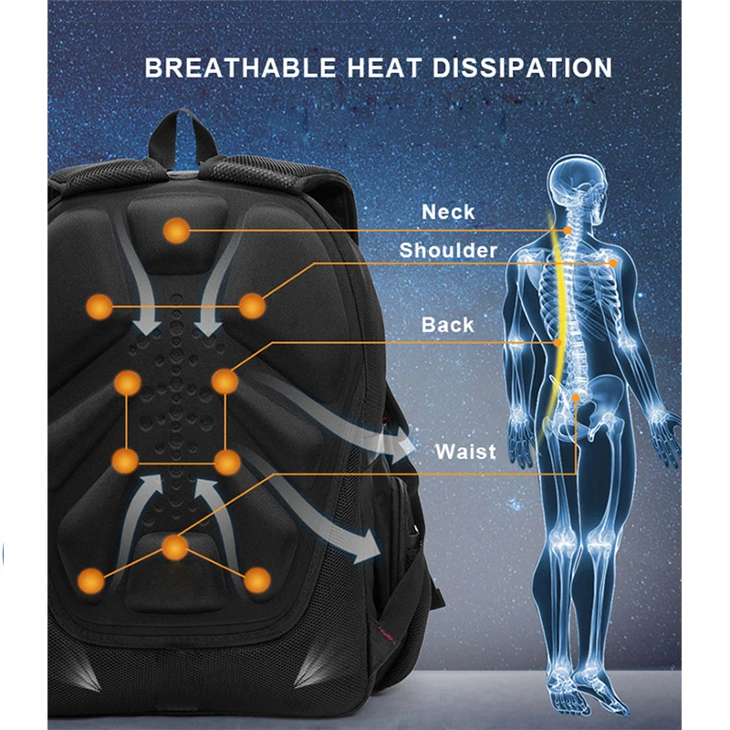 Brand Men's Backpack Anti-theft Waterproof 17inch Laptop Backpacks USB Charging Business Travel Backpack School Bag Male Mochila - Image 2